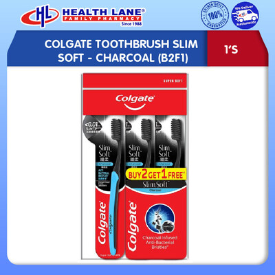 COLGATE TOOTHBRUSH SLIM SOFT - CHARCOAL (B2F1)